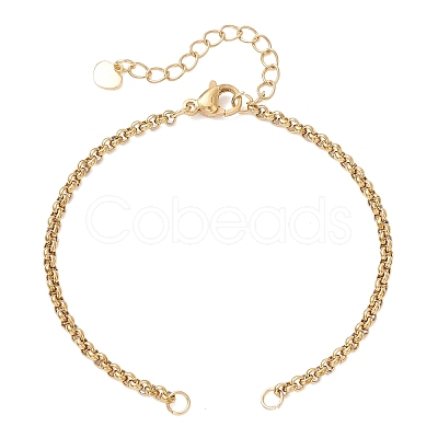 4MM 304 Stainless Steel Rolo Chain Bracelet Making AJEW-JB01464-01-1