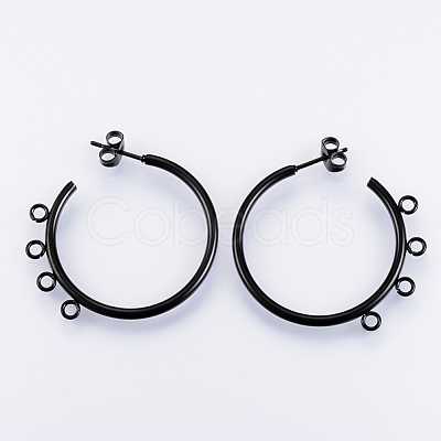 PVD Vacuum Plating 304 Stainless Steel Stud Earring Findings STAS-Q231-02D-1