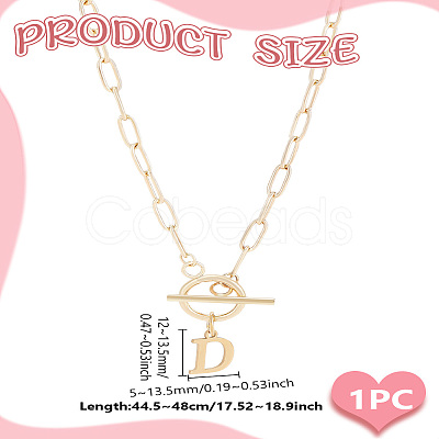 304 Stainless Steel Letter Pendant Necklaces NJEW-LP0001-52D-G-1