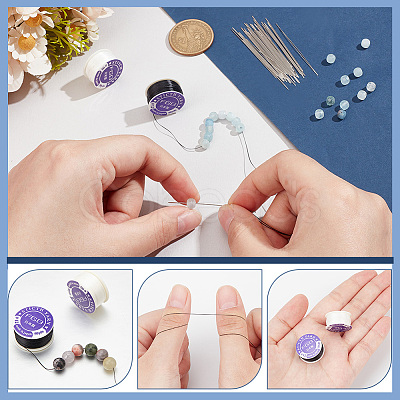 2 Rolls 2 Colors Special Coated Polyester Beading Threads OCOR-NB0002-05-1