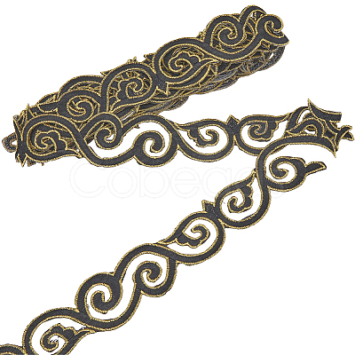 Iron on/Sew on Polyester Embroidery Auspicious Clouds Lace Ribbon OCOR-WH20020-06B-1