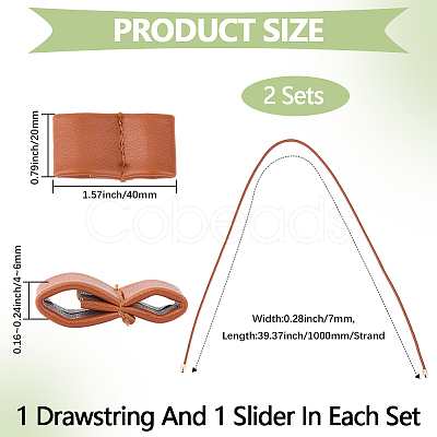 Flat Imitation Leather Drawstring for Bucket Bag FIND-WH20007-51A-1