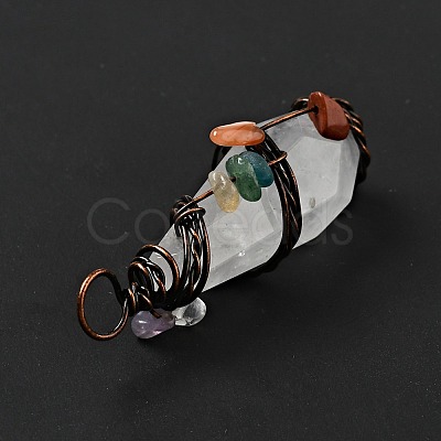Natural Quartz Crystal Pointed Big Pendants G-G860-03R-07-1