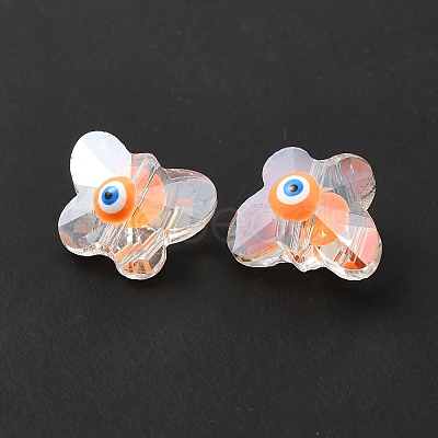 Evil Eye Glass Butterfly Beads G-P485-01B-1