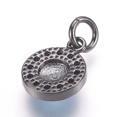 Brass Micro Pave Cubic Zirconia Charms ZIRC-E124-63-1