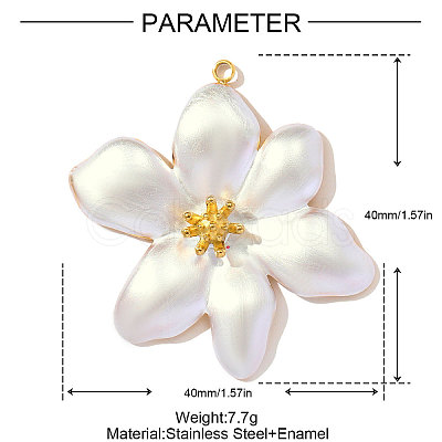 304 Stainless Steel Enamel Pendants STAS-OY003-04G-1
