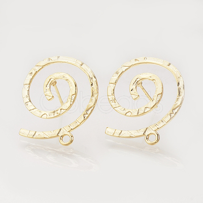 Brass Stud Earring Findings KK-R058-187G-1