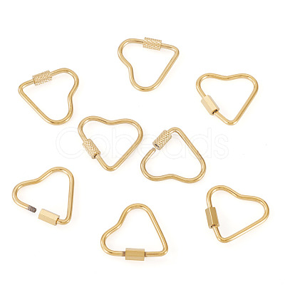 8Pcs 2 Styles 304 Stainless Steel Screw Carabiner Lock Charms STAS-TA0005-51-1