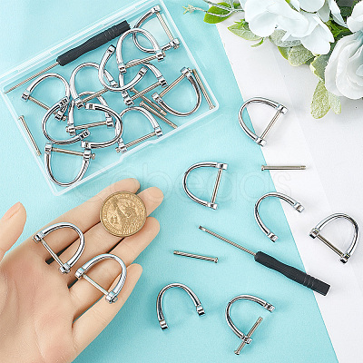 20Pcs Zinc Alloy Adjustable Alloy D Ring Clip Buckles for Bag Chain Strap with 2Pcs Iron Screwdriver FIND-GF0006-91C-1
