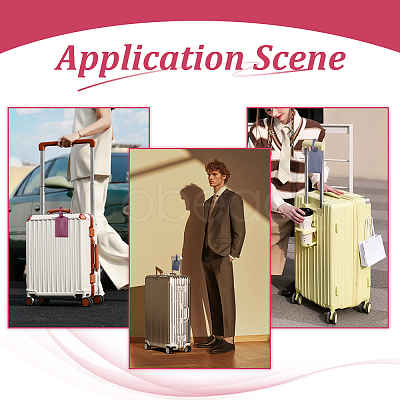 4Pcs 4 Colors Rectangle PU Leather Luggage Tag AJEW-ME0002-84-1