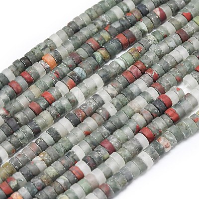 Natural African Bloodstone Beads Strands G-P575-B11-4x2mm-1