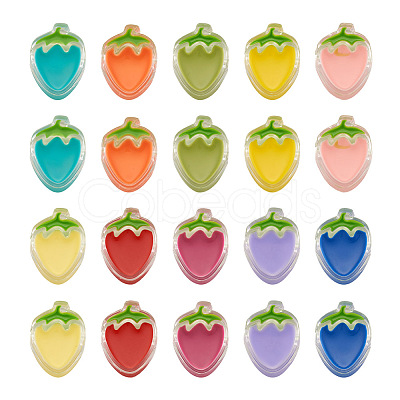 Craftdady 100Pcs 10 Colors Transparent Enamel Acrylic Beads TACR-CD0001-07-1