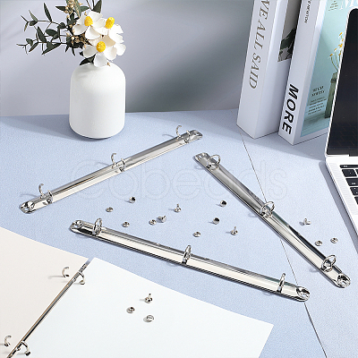 Iron Notebook 3-Ring Loose Leaf Book Binder Hinged Clamp FIND-WH20007-15E-P-1
