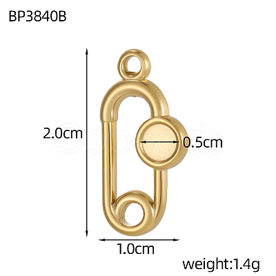 304 Stainless Steel Pendants Cabochon Setting STAS-OY009-55G-1