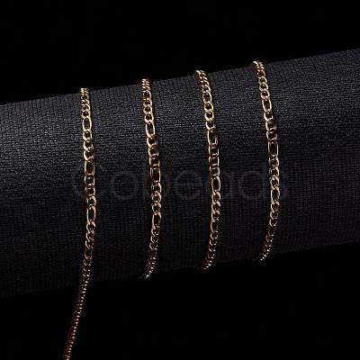 Ion Plating(IP) 304 Stainless Steel Figaro Chains CHS-H007-30G-1