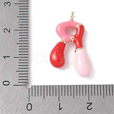 Brass Enamel Pendants KK-E093-03G-R-02-1