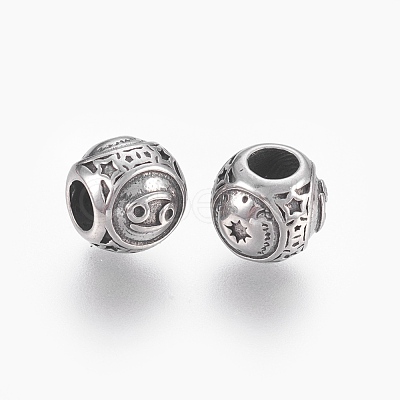316 Surgical Stainless Steel European Beads STAS-P212-18P-08-1