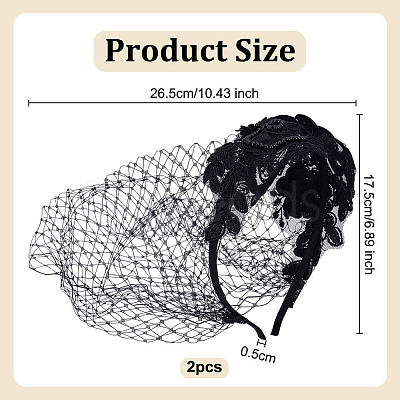 Polyester Acrylic Hair Bands PHAR-WH0020-07-1