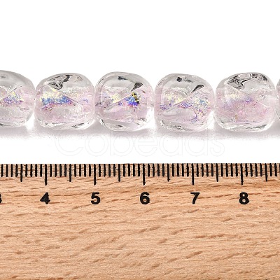 Handmade Foil Lampwork Beads Strands FOIL-C002-01G-1