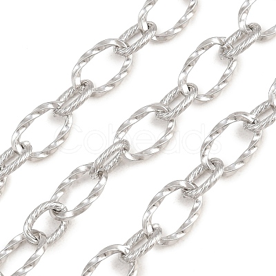 304 Stainless Steel Twisted Oval Link Chains CHS-H118-12P-1