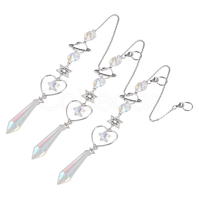 3Pcs Alloy Planet Star Hanging Ornaments HJEW-TA00368-1