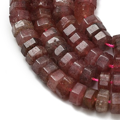 Natural Strawberry Quartz Beads Strands G-G317-A09-3x6mm-1