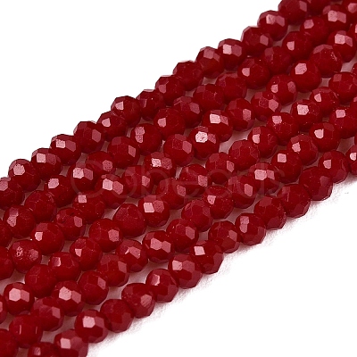 Opaque Solid Color Imitation Jade Glass Beads Strands EGLA-A044-P1mm-D02-1