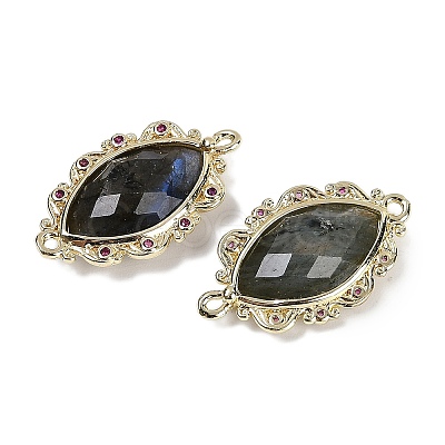 Natural Labradorite Faceted Horse Eye Links G-B126-02G-12-1