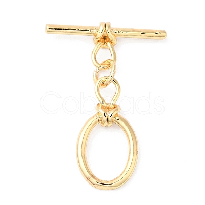 Brass Toggle Clasps KK-P234-84G-1