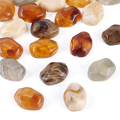20Pcs 5 Colors Opaque Resin Cabochons RESI-TA0004-31-1