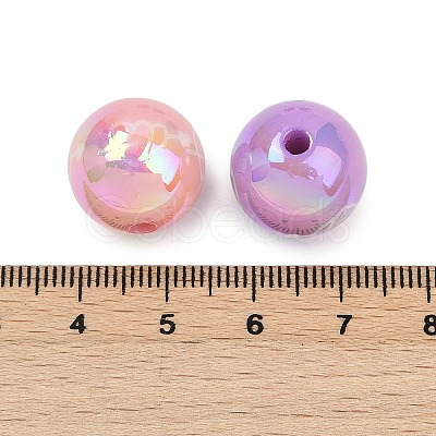 Opaque UV Plating Acrylic Beads PACR-P005-06-1