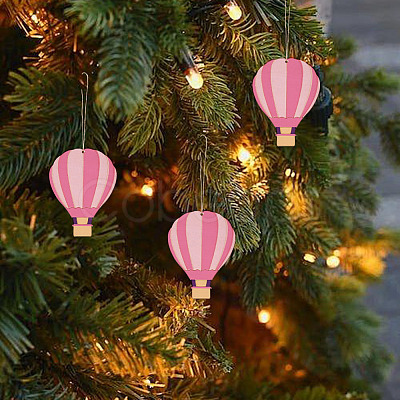 20Pcs Hot Air Balloon Unfinished Blank Wooden Pendants for Christmas Painting Arts NJEW-SP0001-15-1