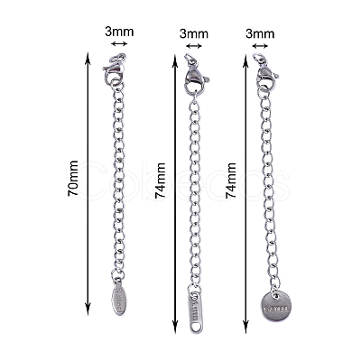 30Pcs Stainless Steel Chain Extender STAS-CJ0001-184-1