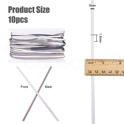 10Pcs Flat PU Leather Cord WL-DC0001-02F-1