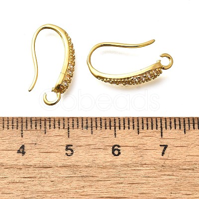 Brass Cubic Zirconia Earring Hooks KK-R217-19G-1