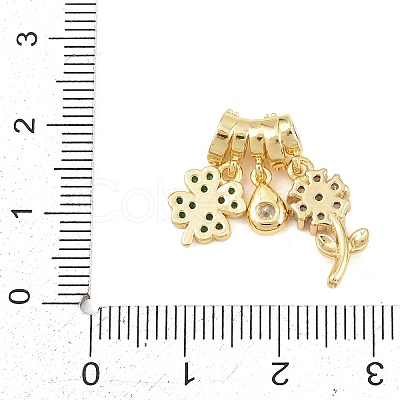 Brass Micro Pave Cubic Zirconia Pendants KK-Z151-09G-02-1