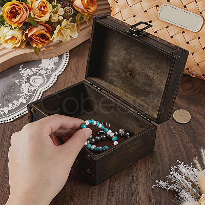 Vintage Wood Jewelry Treasure Chest CON-WH20002-17-1