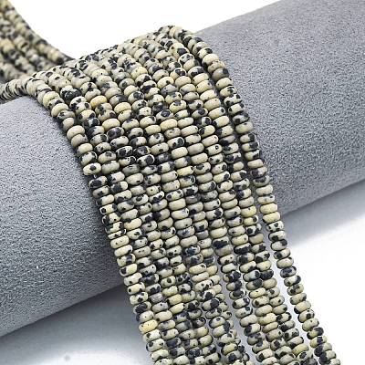 Natural Dalmatian Jasper Beads Strands G-P575-A01-4x2mm-1