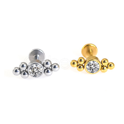 316L Surgical Stainless Steel & G23 Titanium Crystal Rhinestone Labrets for Women Men WG3A239-51-1