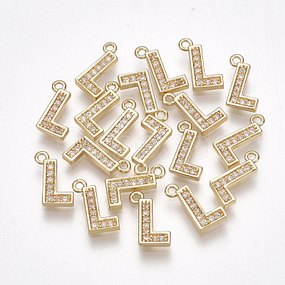 Brass Cubic Zirconia Charms KK-S348-330L-1