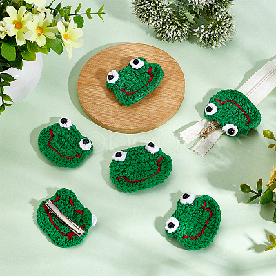 BENECREAT Frog's Head Shape Cartoon Style Polyester Knitted Costume Ornament Accessories DIY-BC0006-65-1