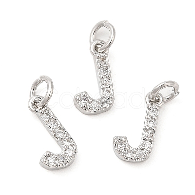 Brass Micro Pave Grade AAA Cubic Zirconia Charms ZIRC-P067-11P-J-NR-1