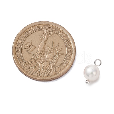 Natural Cultured Freshwater Pearl Round Charms PALLOY-JF04218-01-1
