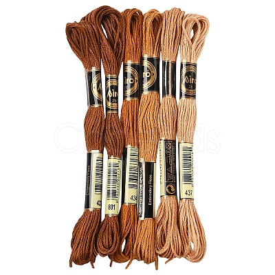 6Bundles 6 Colors Polyester Embroidery Floss OCOR-YW0001-24A-1