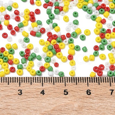 4 Colors Christmas 12/0 Glass Round Seed Beads SEED-X0058-03A-1