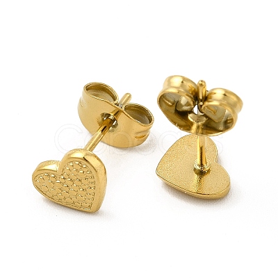 Ion Plating(IP) 304 Stainless Steel Heart Stud Earrings for Women EJEW-I281-13G-1