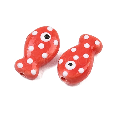 Handmade Porcelain Beads PORC-B009-03O-1