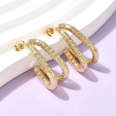 201 Stainless Steel Two-layer Stud Earrings EJEW-Z151-02G-1