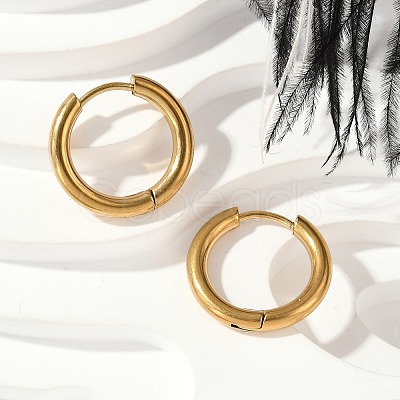 202 Stainless Steel Huggie Hoop Earrings X-EJEW-F111A-16mm-G-1