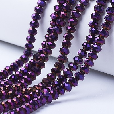 Electroplate Transparent Glass Beads Strands LS-EGLA-A034-T8mm-UA06-1